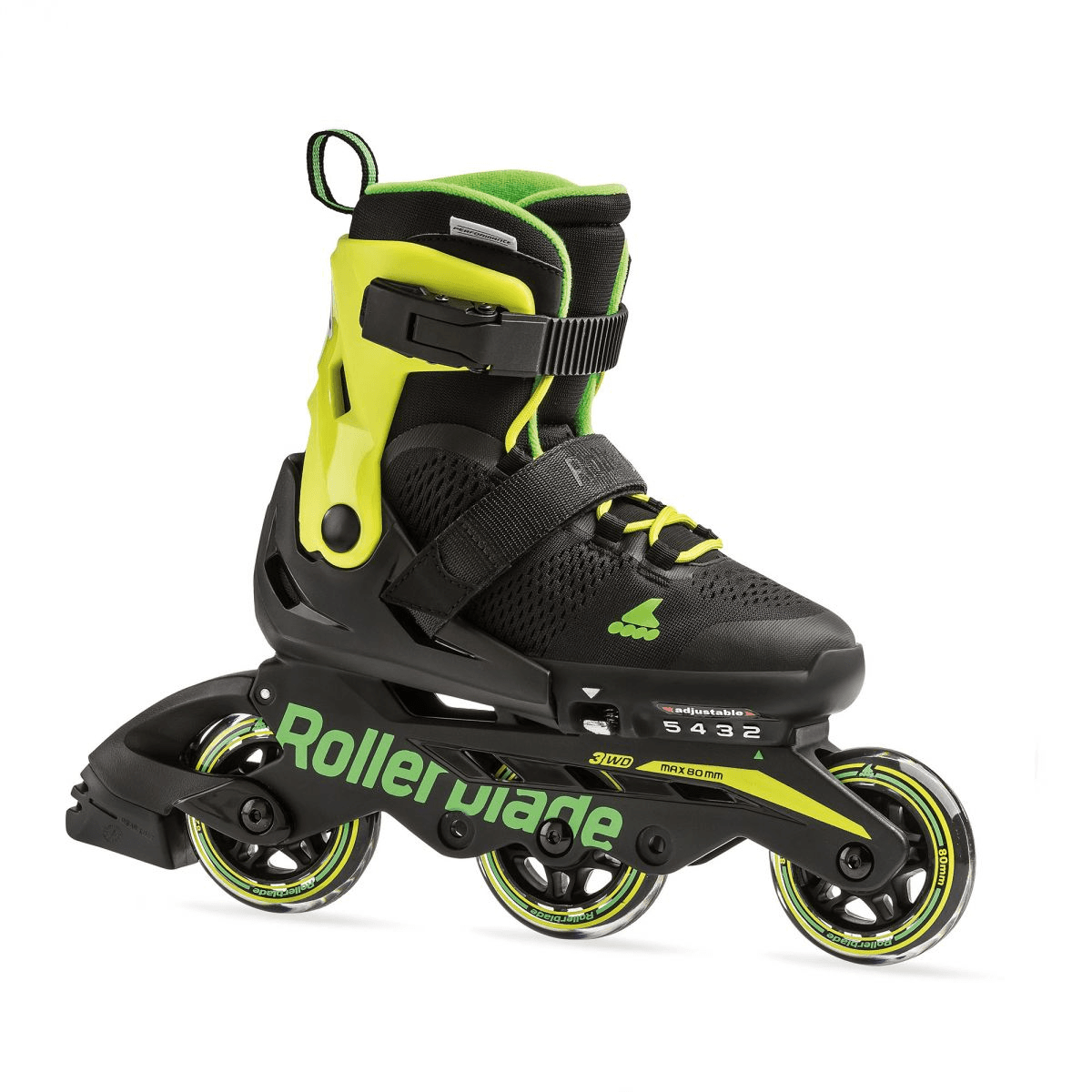 Rollerblade Microblade 3WD Justerbar Inlineskridskor Kungblå/Lime