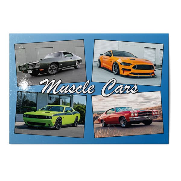 Vykort Muscle Cars Kollage