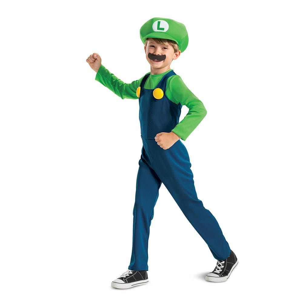 Super Mario Luigi Utklädningskläder : Model - M 7-8 år - Super Mario -  Leksaksaffären