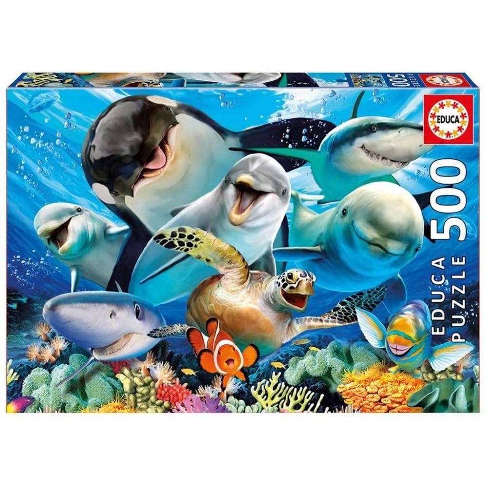 Educa Underwater Selfies Pussel 500 bitar 17647 - Educa -  Leksaksaffären