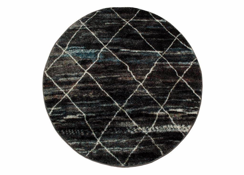 Marocko Classic Svart - Rund Matta - Rund 160cm