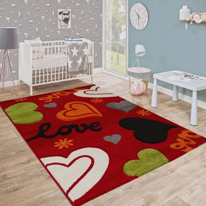 Love Röd - Barnmatta - 160 x 230 cm