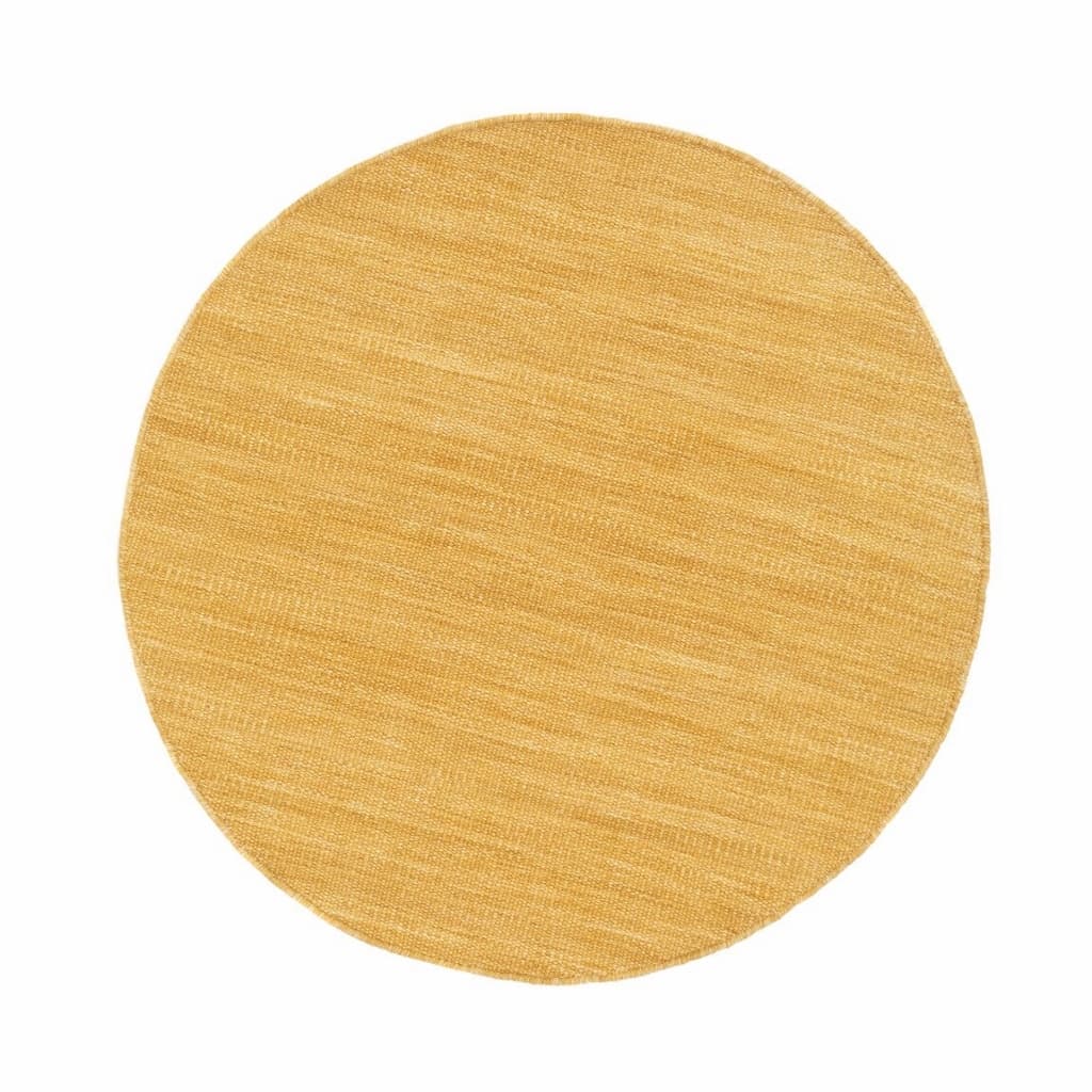 Birka Ockragul - Rund Ullmatta - Rund 120cm