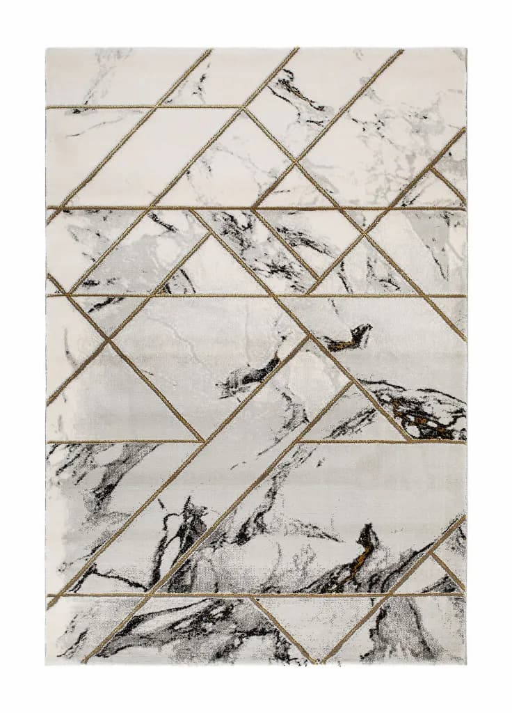 Diamond Marble Guld - Modern Matta - Rund 300cm