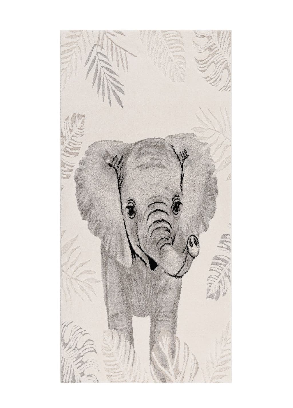 Genova Elefant Cream - Rund Barnmatta - 80 x 150 cm