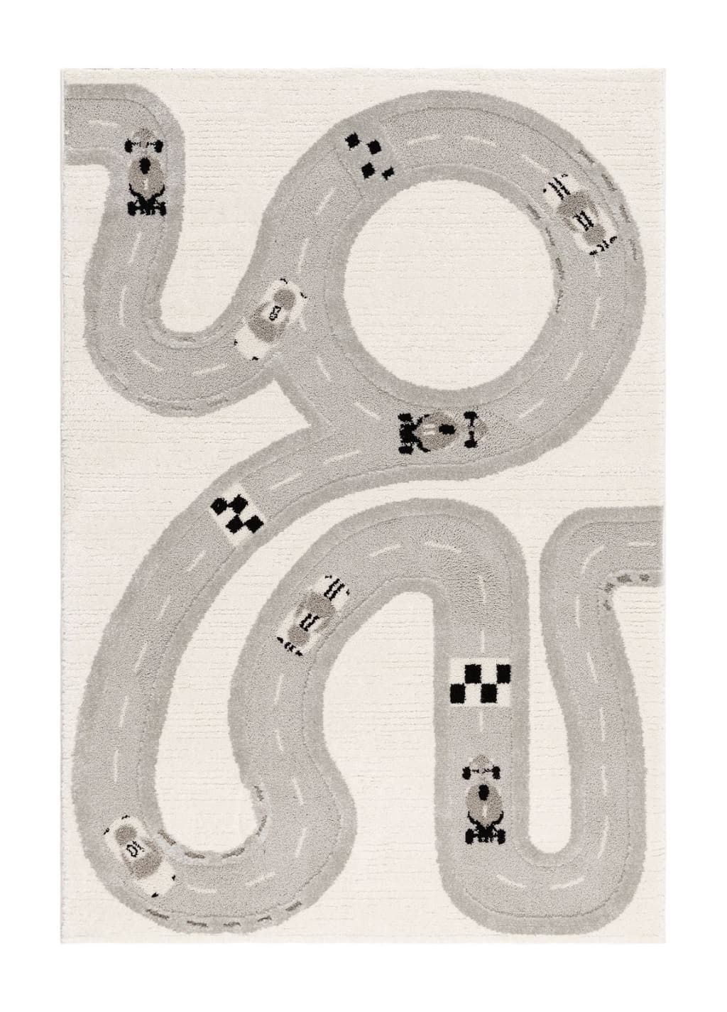 Genova Road Cream - Rund Barnmatta - 140 x 200 cm