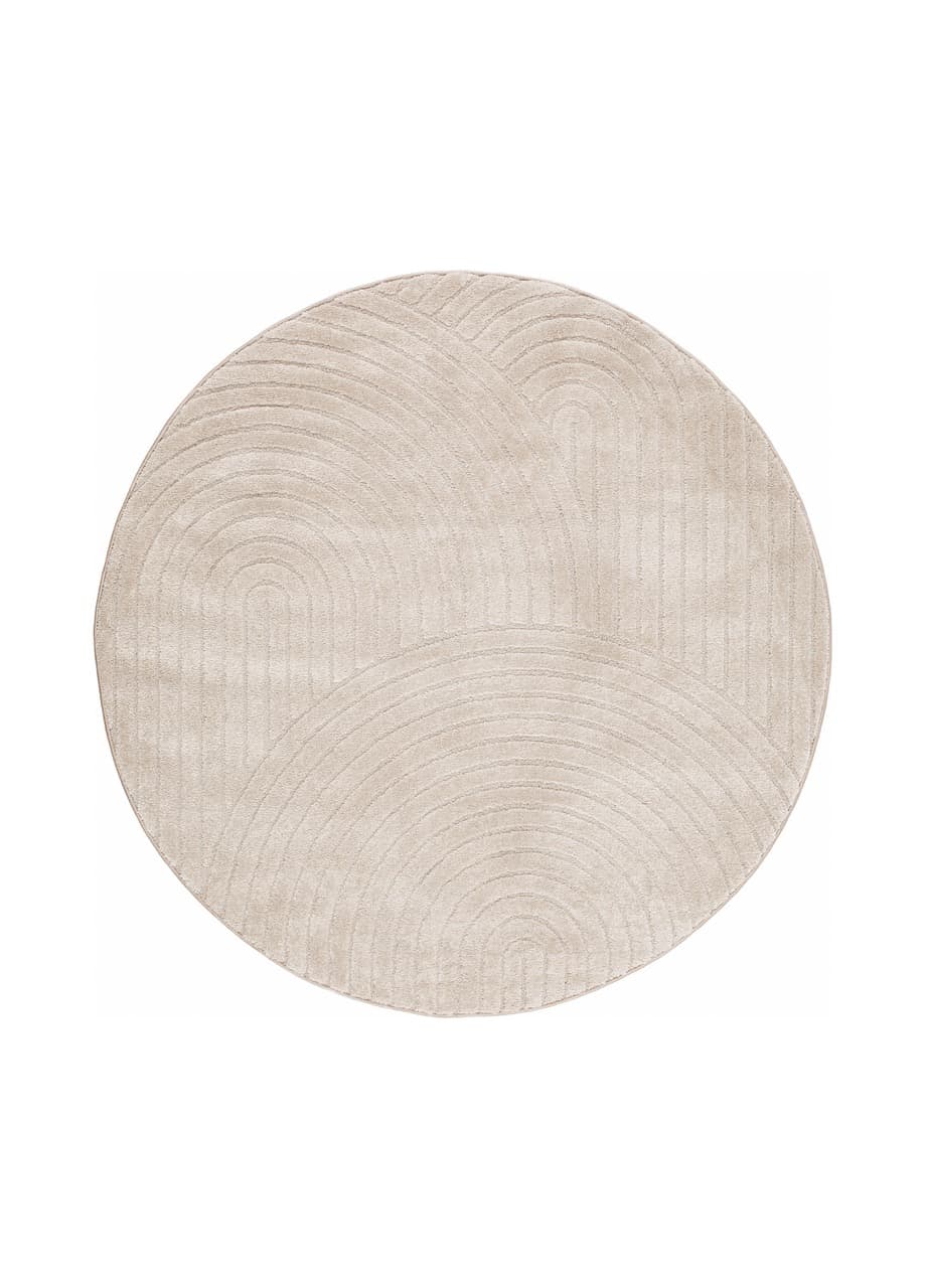 Genova Zen Linne - Rund Matta - Rund 120cm