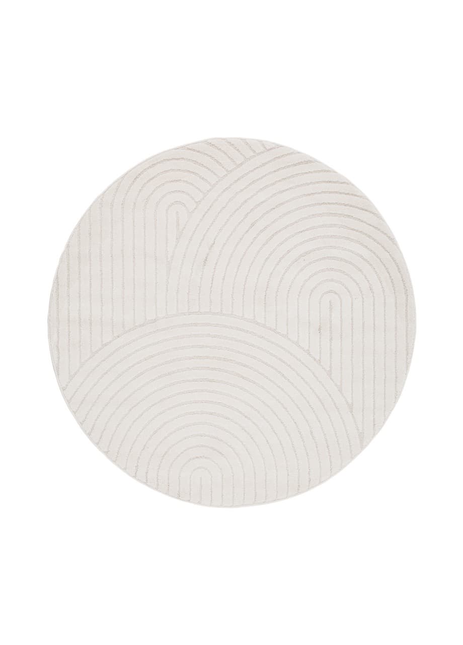 Genova Zen Vit - Modern Matta - Rund 240cm