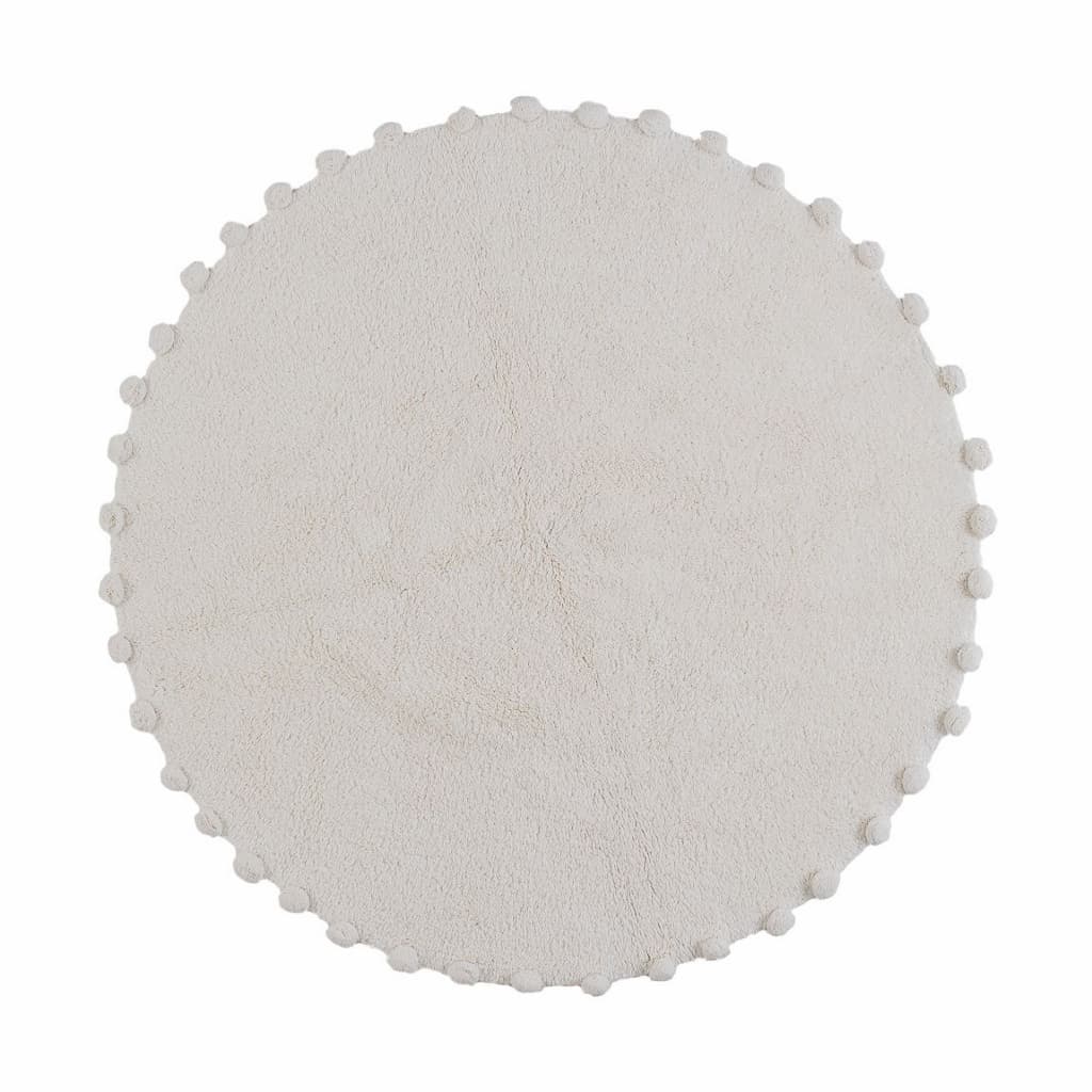 Karamell Vit - Barnmatta - Rund 120cm