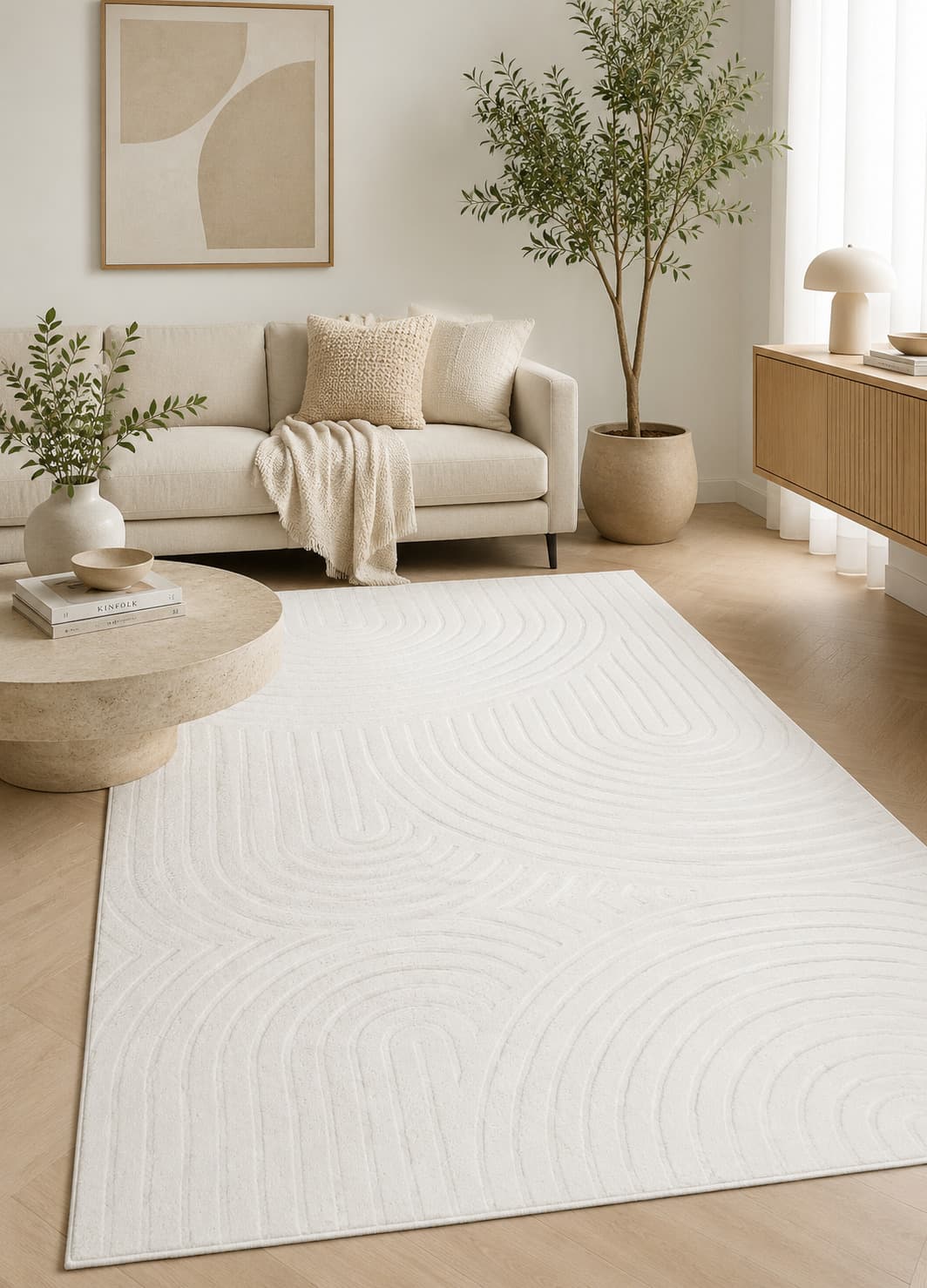 Monza Zen Cream - Modern Matta - 200 x 280 cm