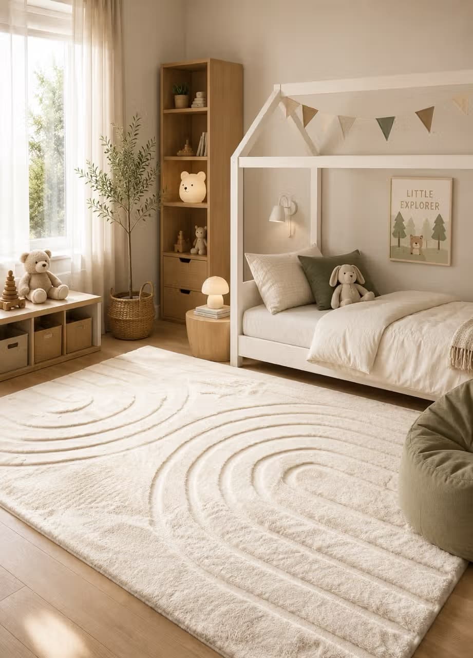 Valv Curve Cream Barnmatta - 240 x 340 cm