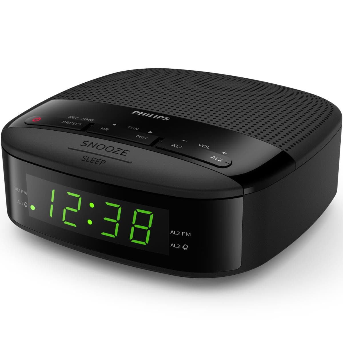 Philips Audio - Radio Alarm Clock FM Digital TAR3205/12 - Black