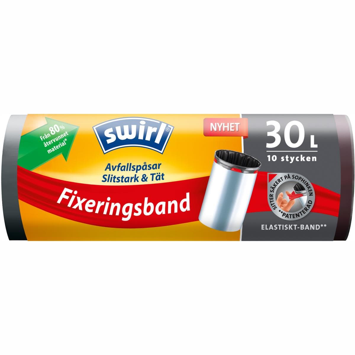 Swirl: Avfallspåsar Elastiskt Fixband 30L 8st DFP