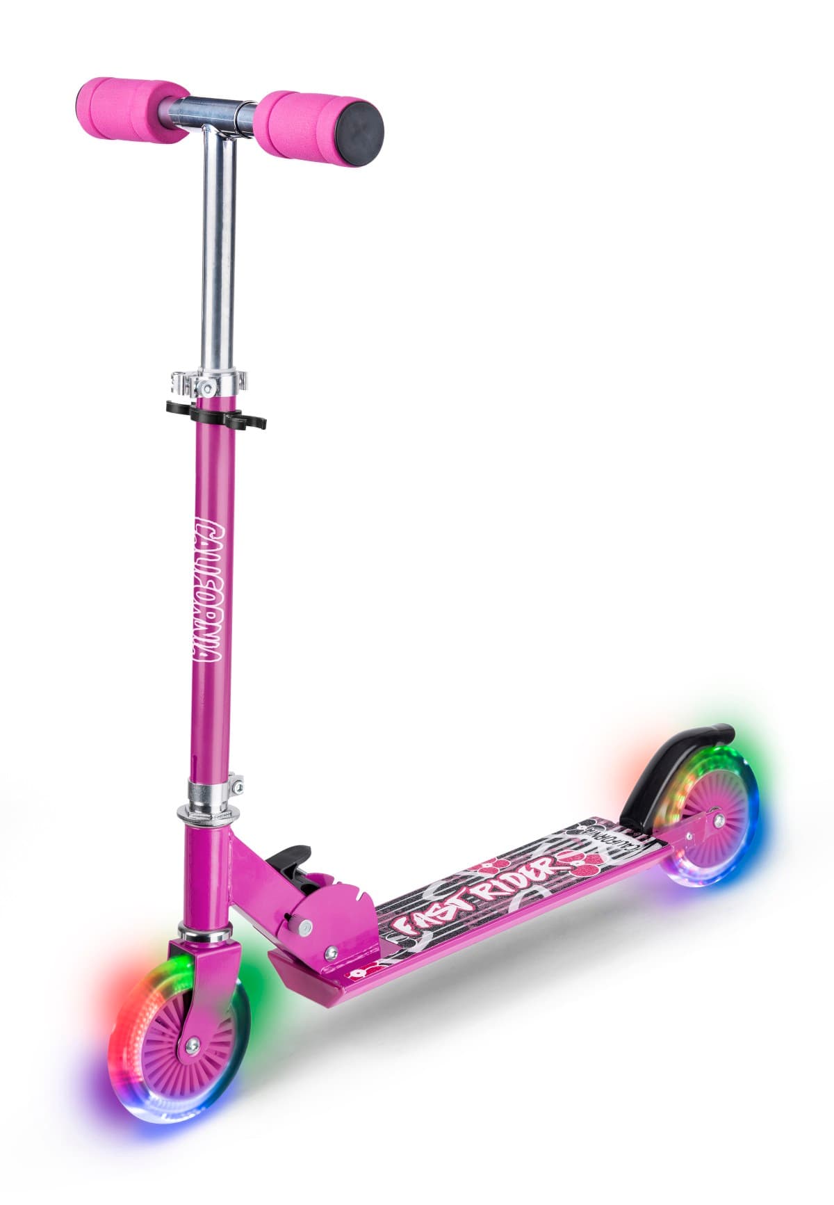 California - Pink scooter with LED lights
