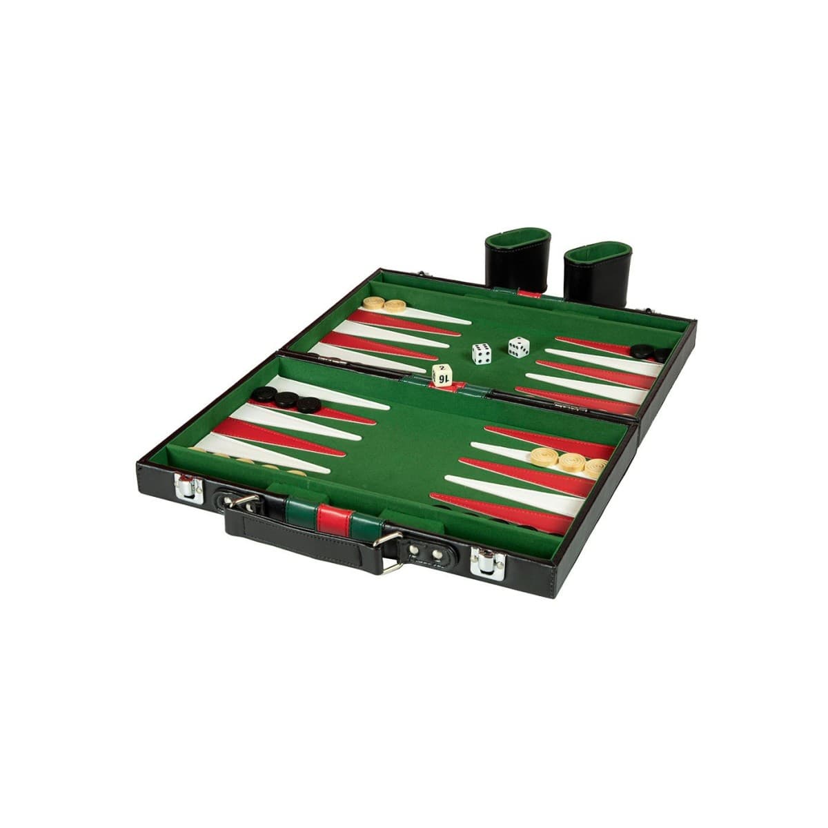 Backgammon in leather case