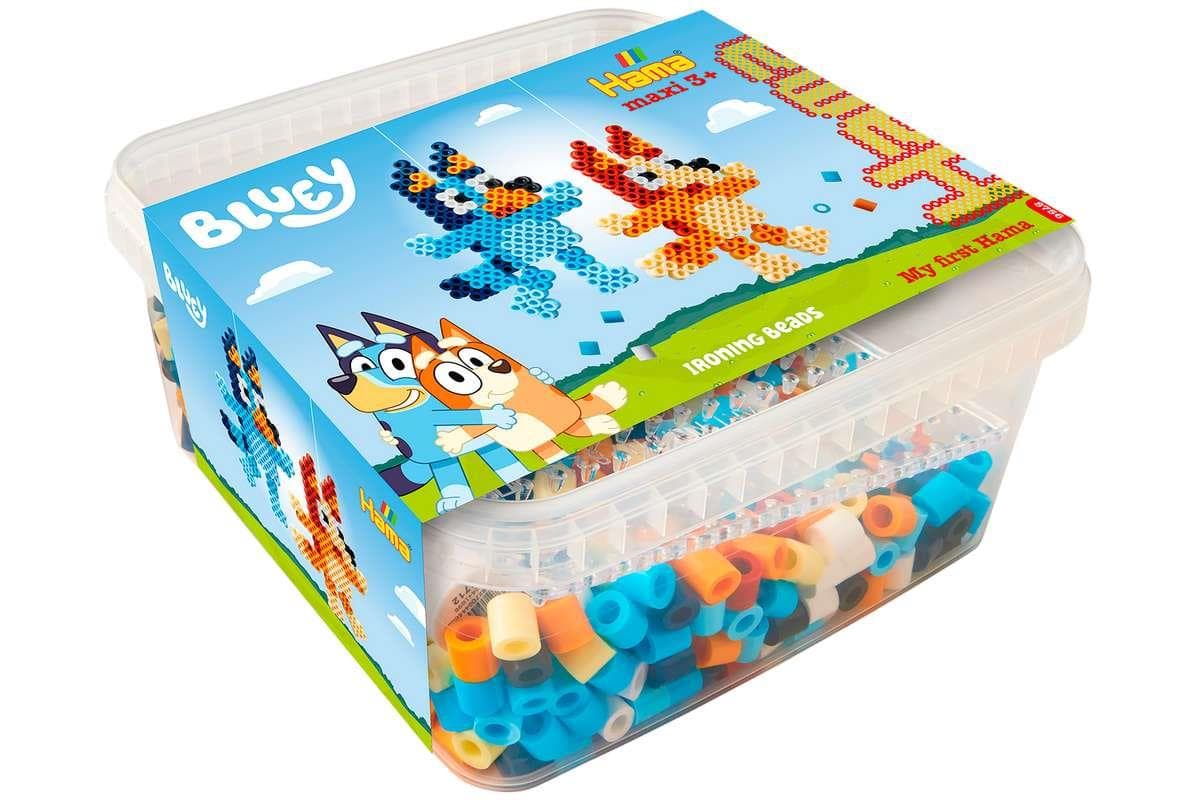 Hama - Maxi Bucket of Beads+Plate, Bluey
