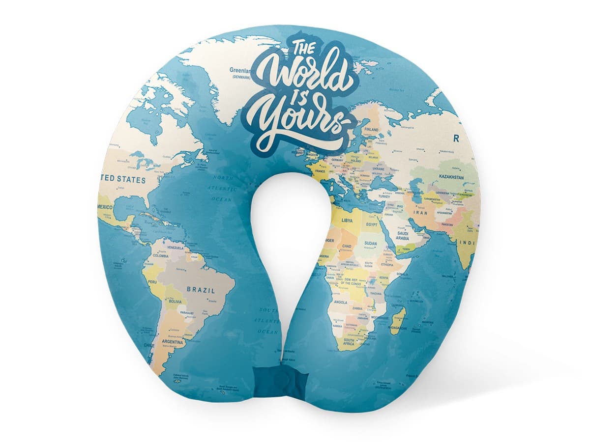 iTotal - Neck Pillow - BLUE MAPS