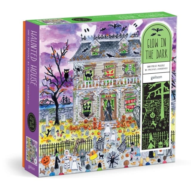 Michael Storrings Haunted House 500 Piece Glow In The Dark Puzzle