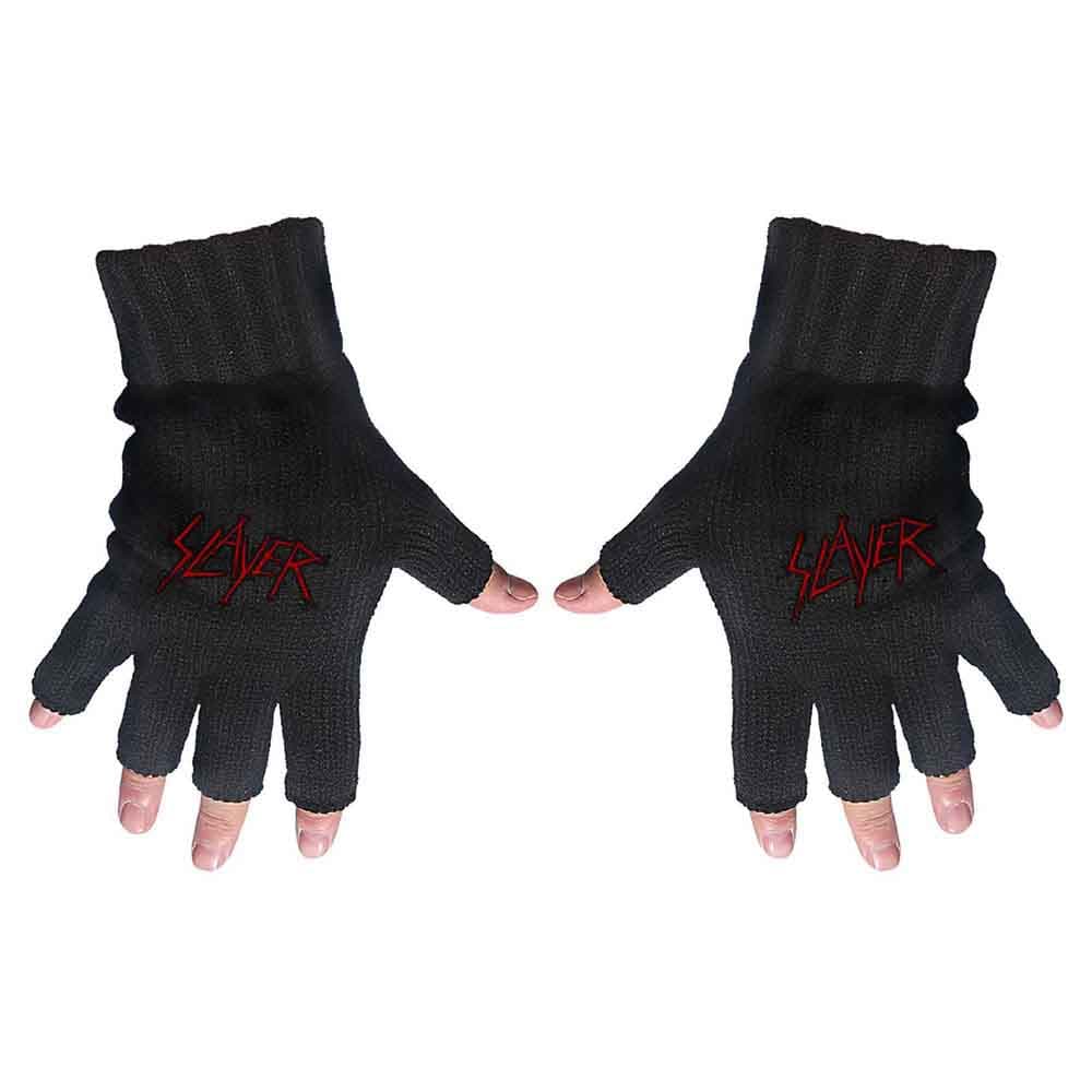 Slayer: Unisex Fingerless Gloves/Scratched Logo (Black)