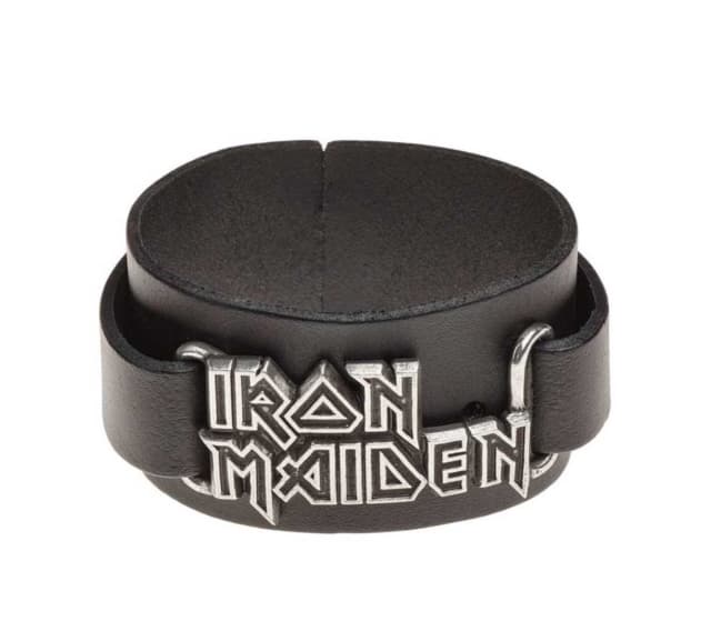 Iron Maiden: Logo Leather Wriststrap Bracelet