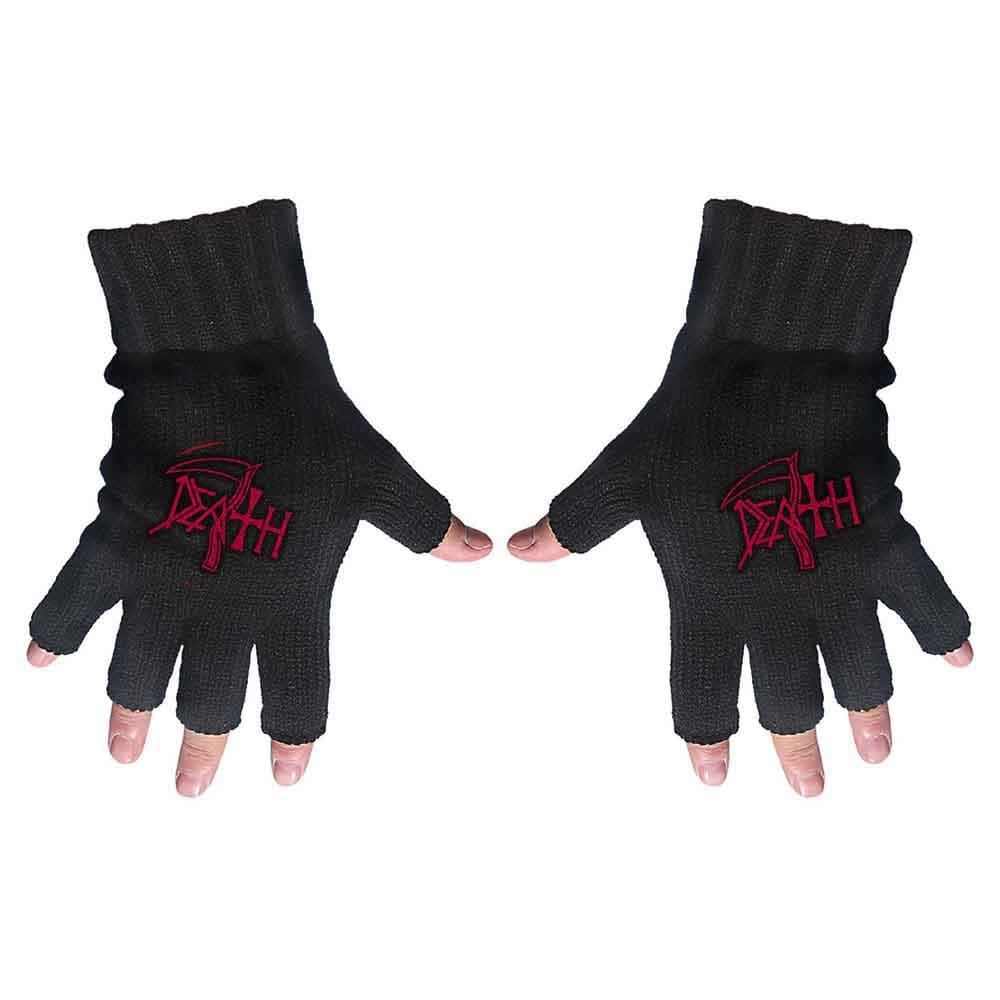 Death: Unisex Fingerless Gloves/Logo (Black)