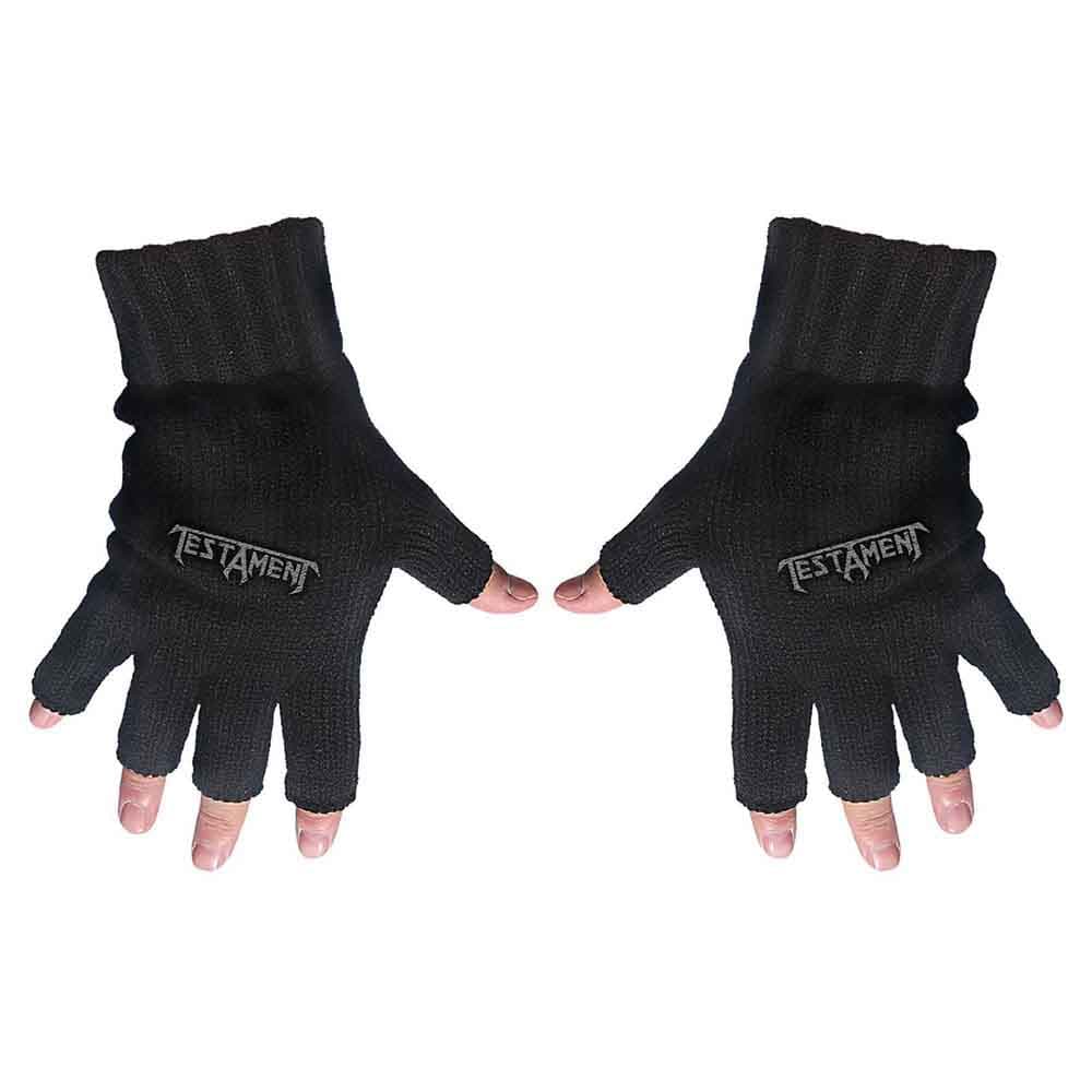 Testament: Unisex Fingerless Gloves/Logo (Black)