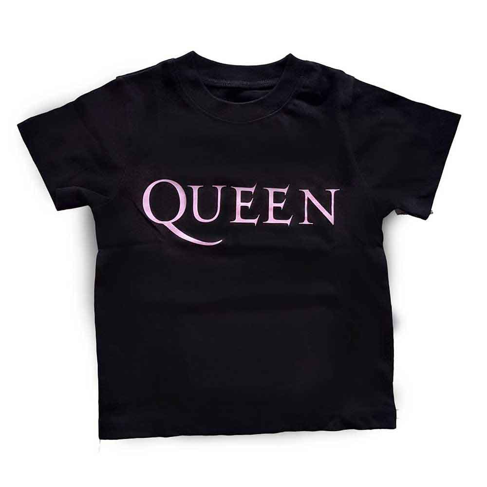 Queen: Kids Toddler T-Shirt/Pink Logo (Black) (12 Months)