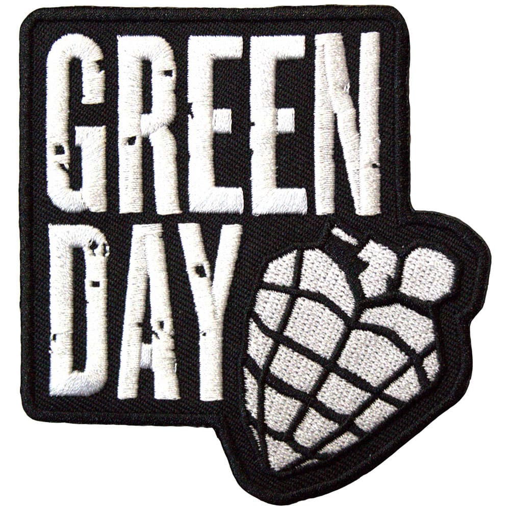 Green Day: Standard Patch/Stacked Logo & Grenade