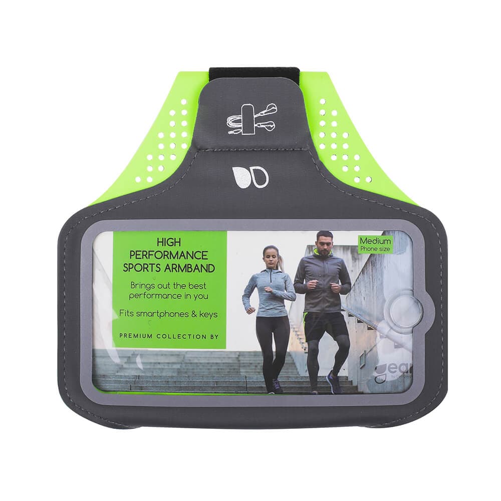 GEAR Sportarmband Premium Universal Medium 6.1" Grå/Gul