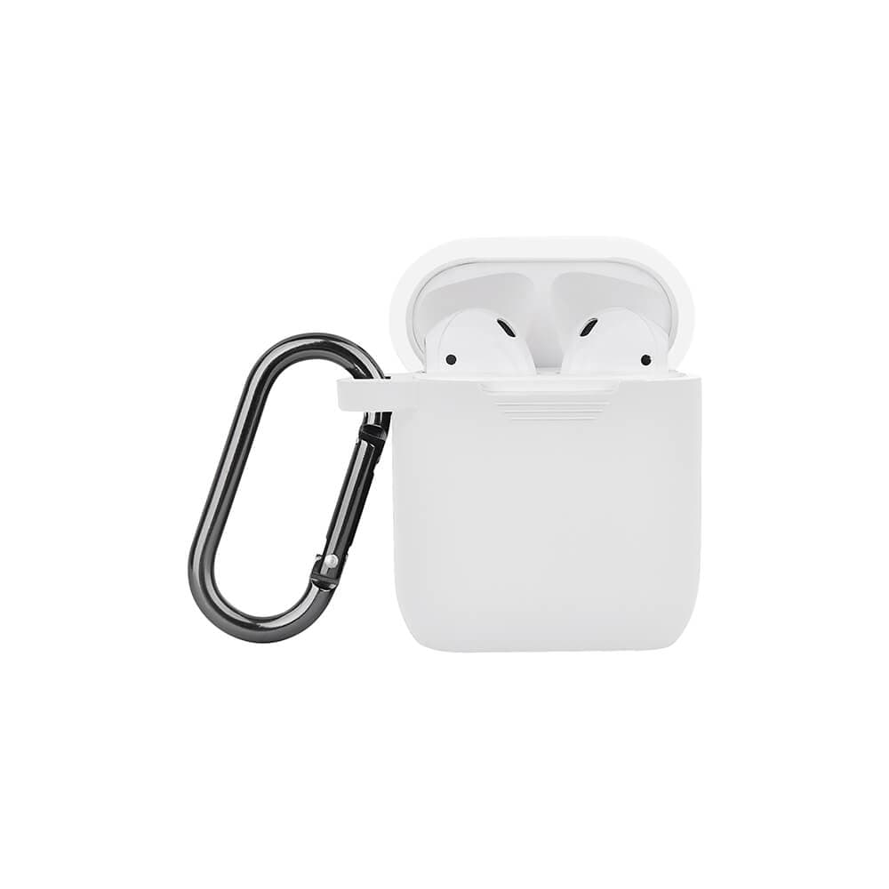 NORTH Airpods Skyddsväska Silicone Karbinhängare Vit