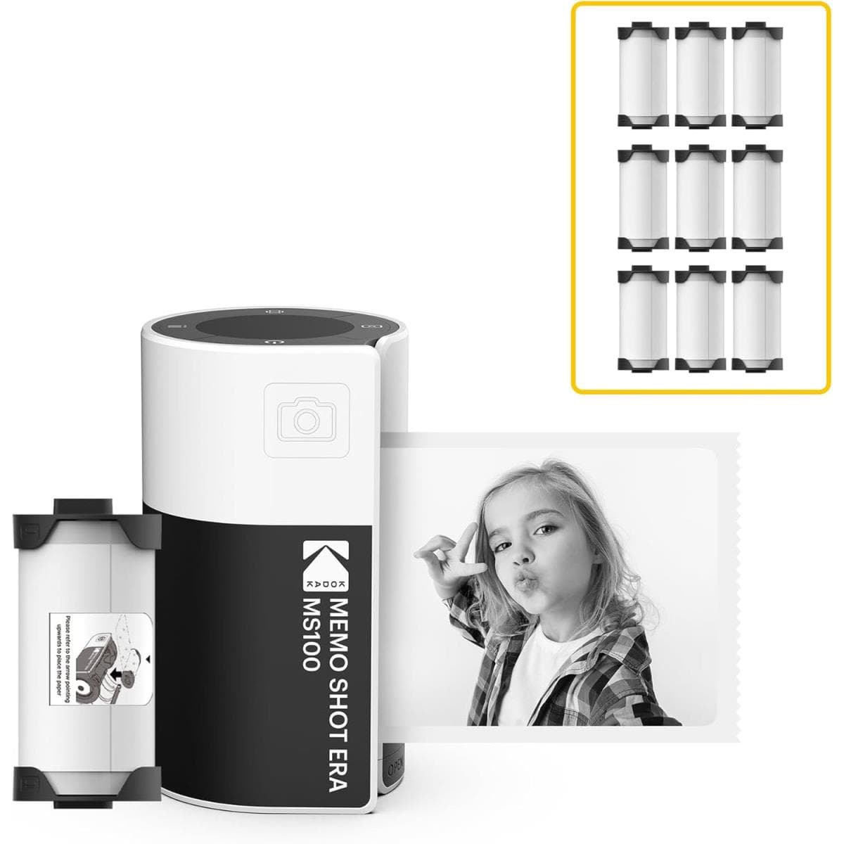 KODAK Instant Camera Memo Shot MS100 White Bundle