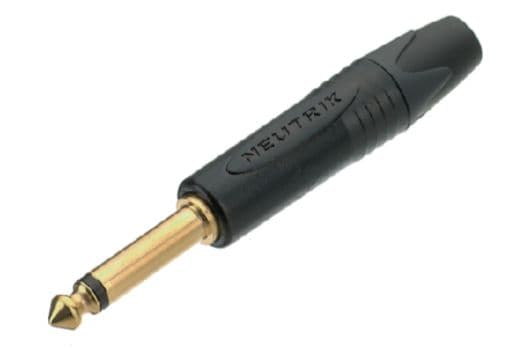 Neutrik 2-stifts 1/4" professionell jackplugg, guldkontakter, svart hölje