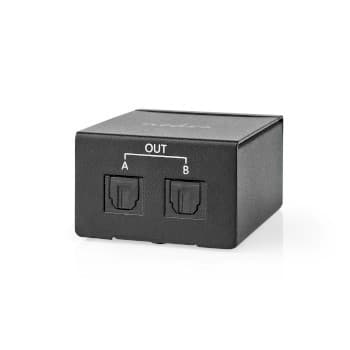 Nedis TosLink Splitter | Tvåvägs | Ingång för audio/video/dataanslutningar: TosLink Female | Audio / video / dataanslutningar utgång: 2x TosLink