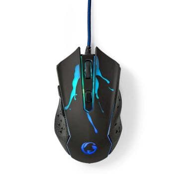 Nedis Gaming Mus | Trådbundet | 1200 / 1800 / 2400 / 3600 dpi | Justerbar DPI | Antal knappar: 6 | Programmerbara knappar | Högerhänt | 1.50 m |