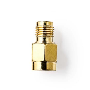 Nedis SMA Adapter | SMA Hona Reverse Polarity | SMA Hane | Guldplaterad | 50 Ohm | Rak | PVC | Guld | 2 st. | Låda