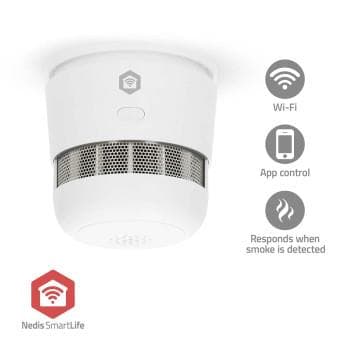 Nedis SmartLife Rökdetektor | Zigbee 3.0 | Batteridriven | Givarlivscykel: 10 år | EN 14604 | Max. batteritid: 36 Månader | 85 dB | Vit | 1 st.
