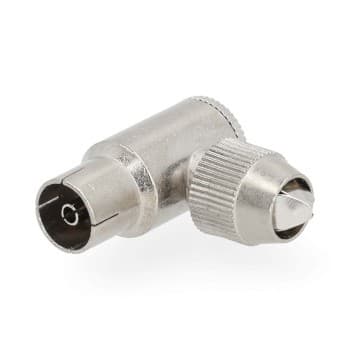 Nedis IEC (coax) | Vinklat | Hona | Nickelplaterad | 75 Ohm | Skruva | Kabel input diameter: 7.0 mm | Metall | Silver | 2 st. | Plastpåse