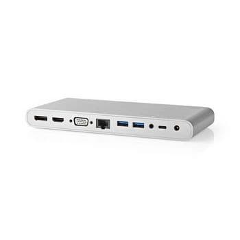 Nedis USB Dockningsstation | USB 3.2 Gen 1 | USB-C(tm) Hane | DisplayPort Hona / HDMI(tm) Utgång / RJ45 Hona / VGA hona 15p / 2x 3.5 mm, Hona / 2x