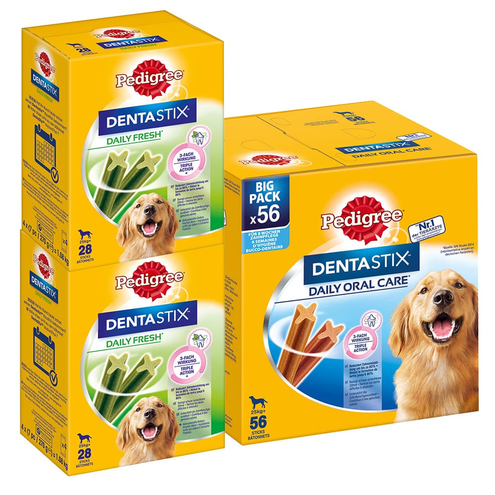 Pedigree Dentastix Daily Oral Care - Dentastix x 56 + Dentastix Fresh x 56 - för stora hundar