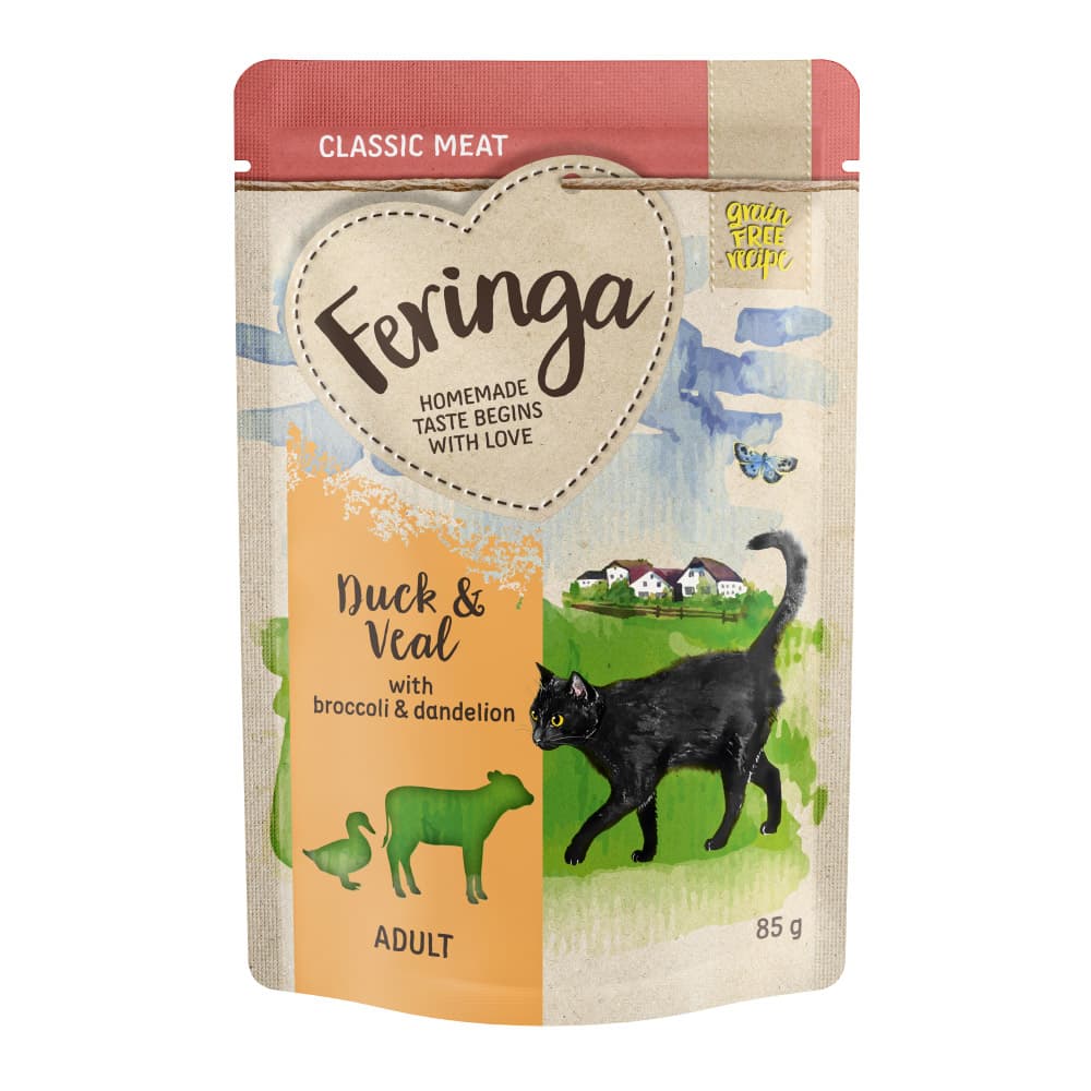 Feringa 12 x 85 g i portionspåse Anka & kalv med broccoli