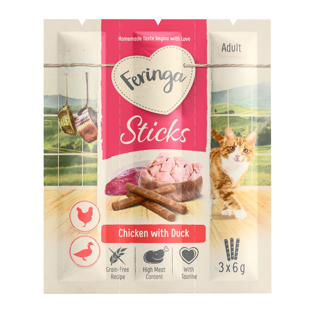 Feringa Sticks med kyckling & anka - Ekonomipack 9 x 6 g