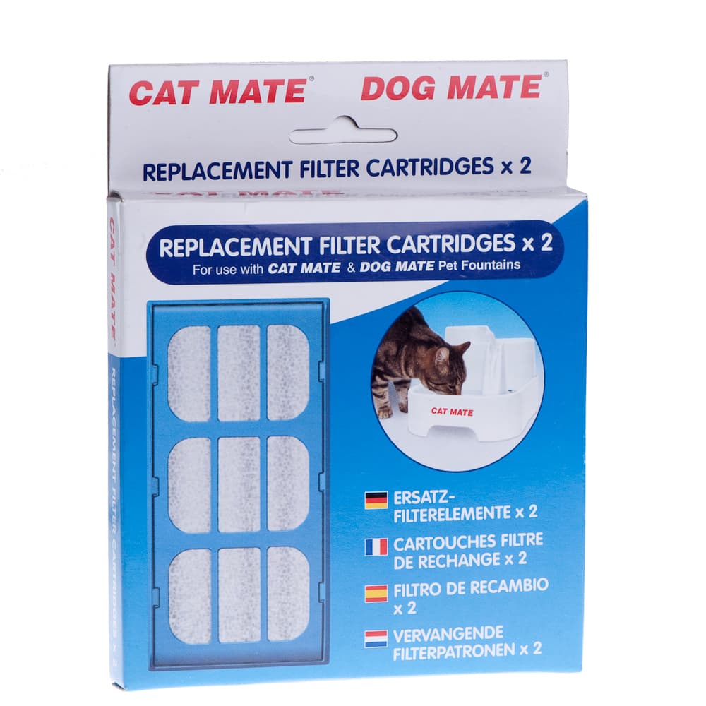 Cat Mate dricksbrunn 2 liter - Tillbehör: Utbytesfilter (2 st för mjukt vatten)