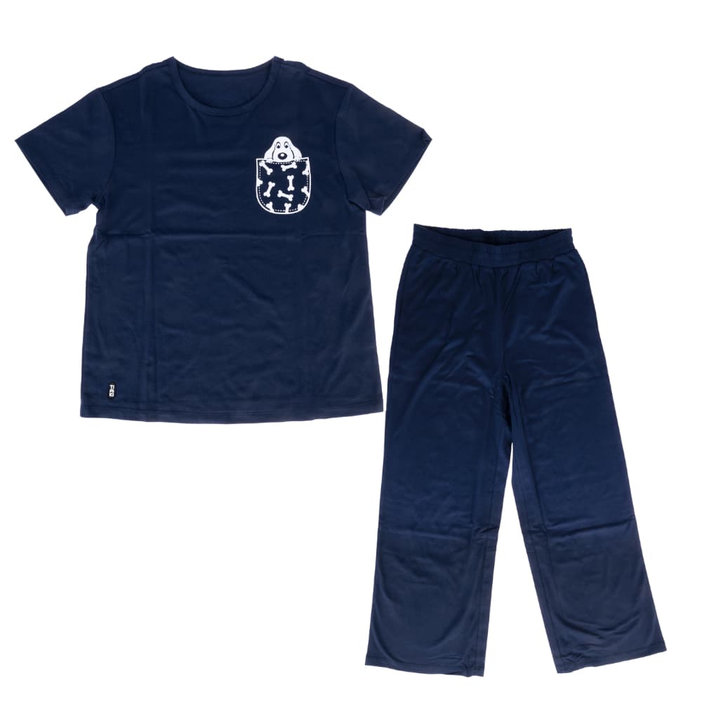 TIAKI Pet Parent pyjamas Pet Love - Storlek M, mörkblå