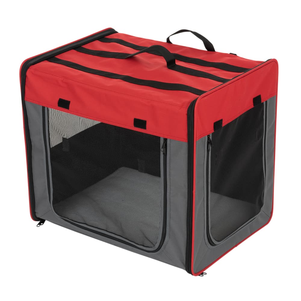 Transportkoja First Class Basic Stl. M: B 46 x T 61 x H 53,5 cm, röd/grå