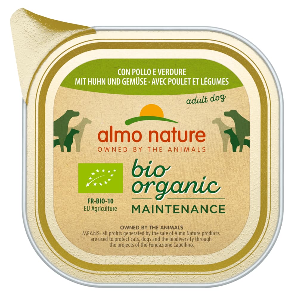 Almo Nature BioOrganic Maintenance 12 x 100 g - Ekologisk kyckling & ekologiska grönsaker