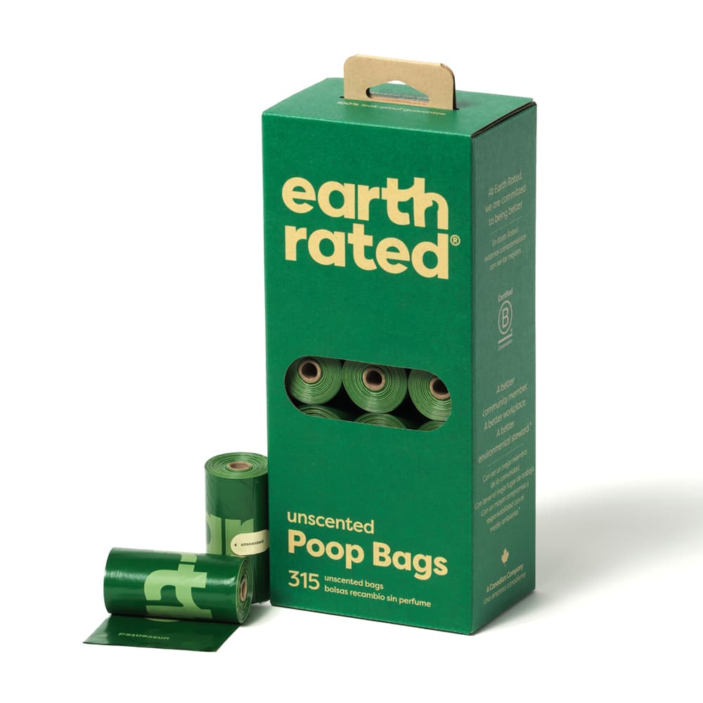 Earth Rated hundbajspåsar, rullar - 21 rullar med 15 påsar vardera, utan doft (315 påsar)