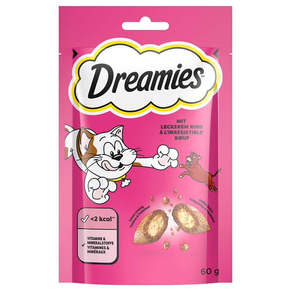 Dreamies Cat Treats 60 g - Blandpack: Kött & Fisk (6 x 60 g)