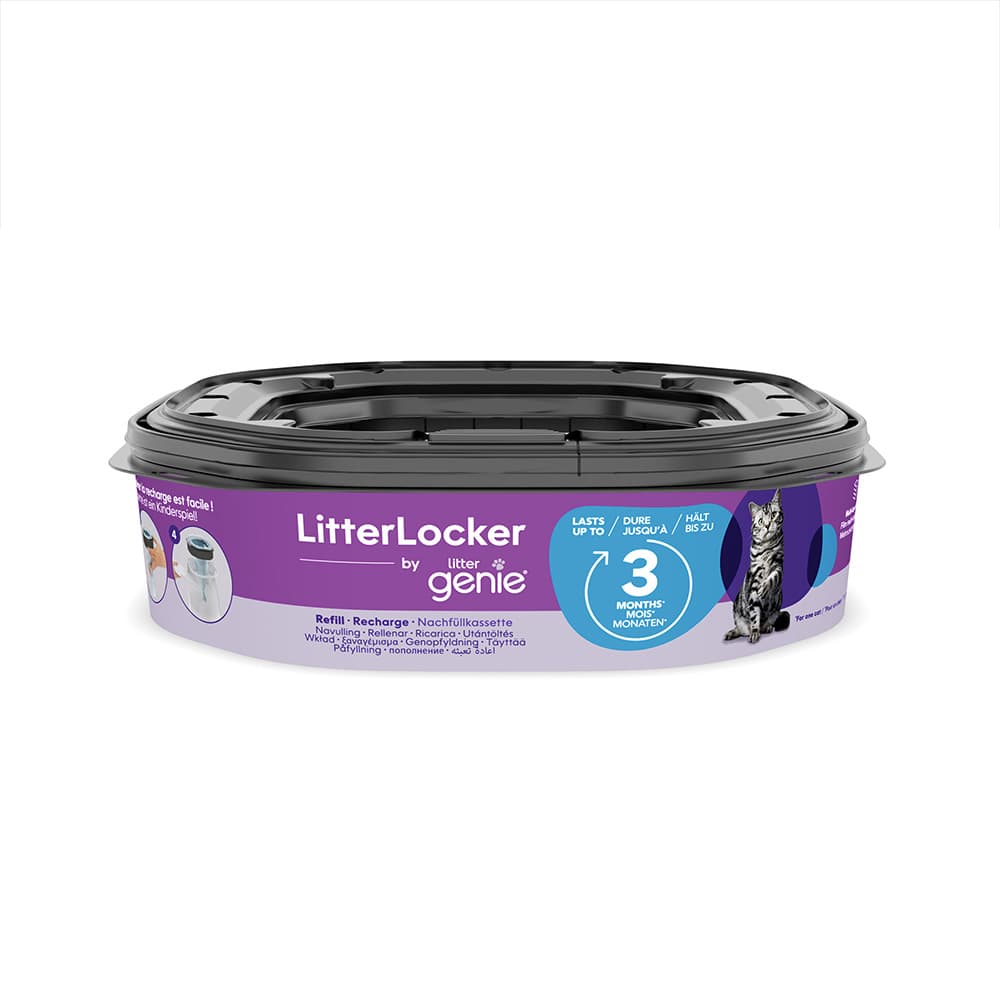 LitterLocker® by Litter Genie avfallsbehållare för kattsand - Sparset: 3 x påfyllnadskassetter (UTAN LitterLocker®)