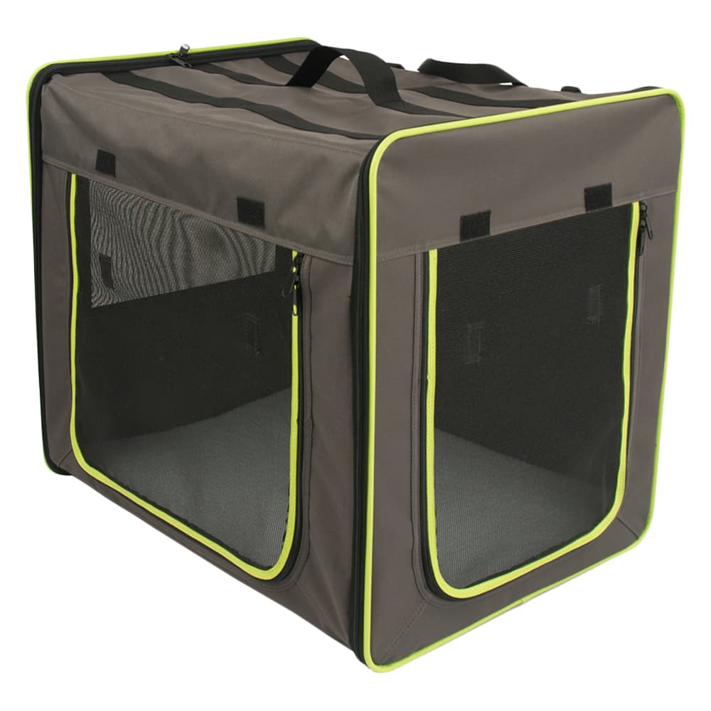 Transportkoja First Class Basic - Stl. XL: L 96,5 x B 66 x H 73,5 cm grå/grön