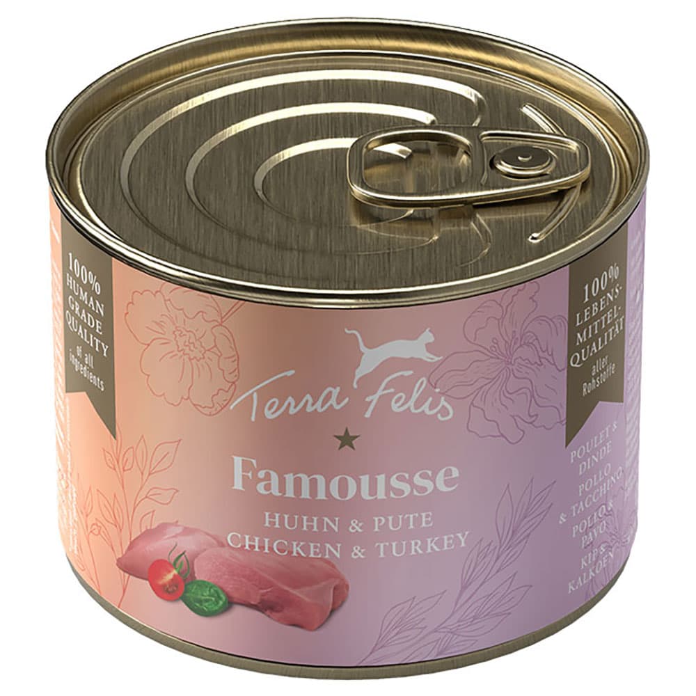 Ekonomipack Terra Felis Famousse 24 x 200 g - Kyckling & kalkon